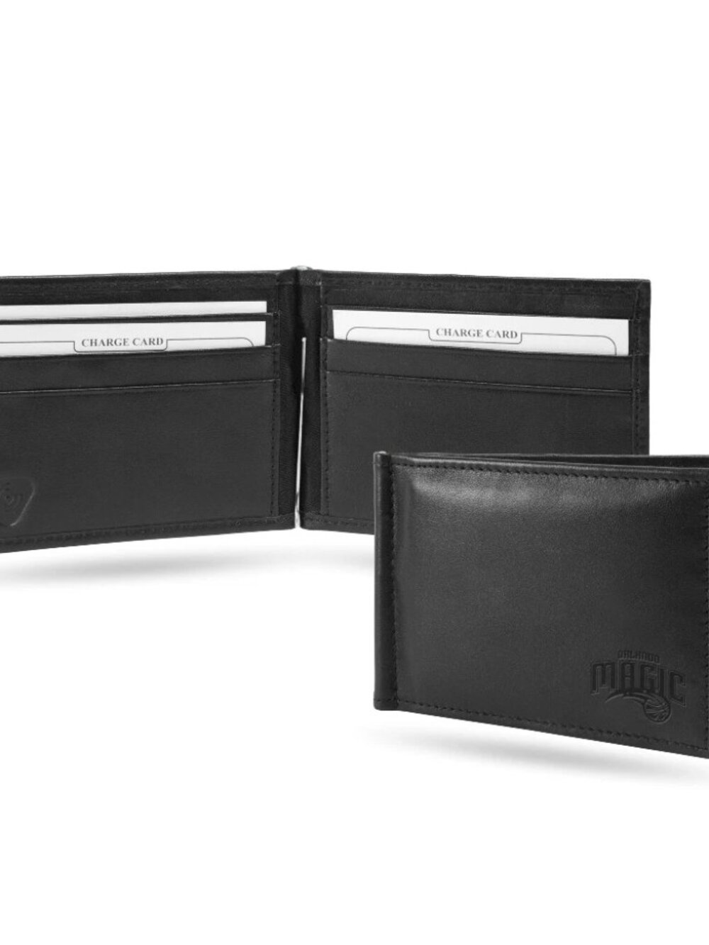 Orlando Magic NBA RFID Blocking Shield Black Leather Moneyclip Wallet